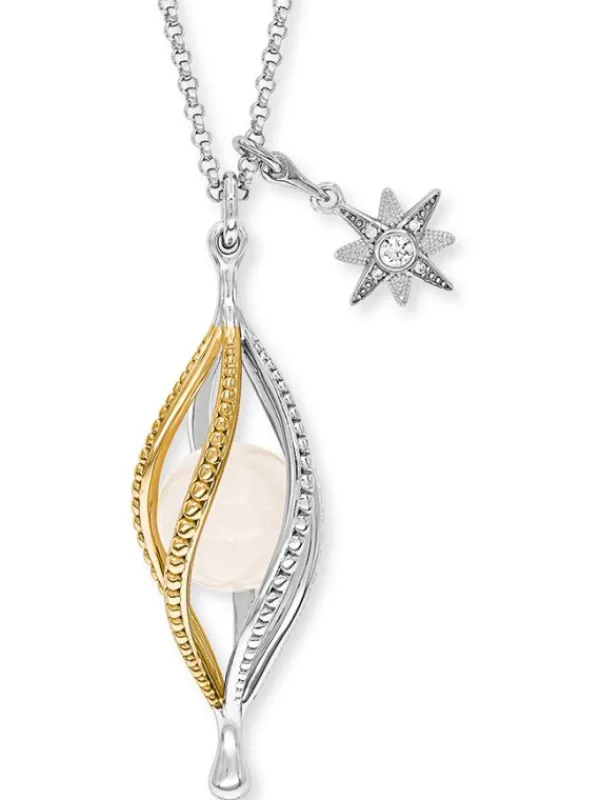 ENGELSRUFER Halsketten + Collier-Kette Universe und Stern Silber Bicolor mit Zirkonia ERN-UNIVERSE-RQ-ZI-G