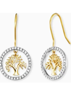 ENGELSRUFER Ohrschmuck-Ohrhänger Lebensbaum mit Zirkonia bicolor ERE-LILTREE-ZI-G-H