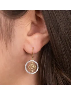 ENGELSRUFER Ohrschmuck-Ohrhänger Lebensbaum mit Zirkonia bicolor ERE-LILTREE-ZI-G-H
