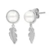 ENGELSRUFER Ohrschmuck-Ohrstecker Feder und Perlen Silber ERE-GLORY-FEDER-ST