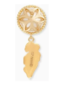 ENGELSRUFER Ohrschmuck-Ohrstecker Feder und Perlen Silber Gold platiert ERE-GLORY-FEDER-STG