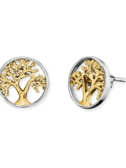ENGELSRUFER Ohrschmuck-Ohrstecker Lebensbaum Silber Bicolor ERE-LILTREE-BIG