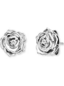 ENGELSRUFER Ohrschmuck-Ohrstecker Rose Silber mit Zirkonia ERE-ROSE-ZI-ST