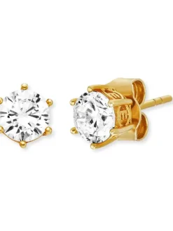 ENGELSRUFER Ohrschmuck-Ohrstecker Shiny Silber mit Zirkonia goldf. ERE-SHINY-ZI-STG