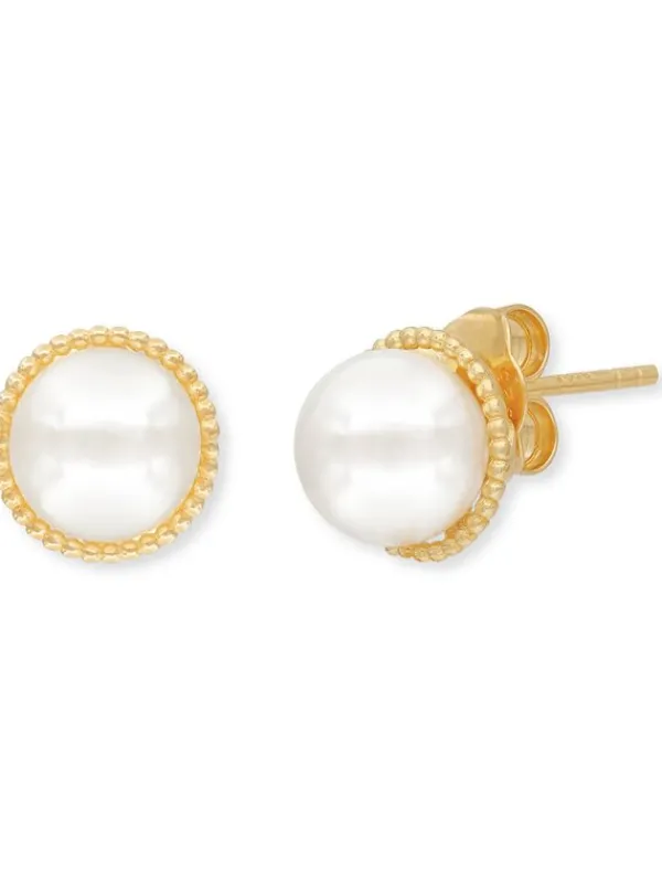 ENGELSRUFER Ohrschmuck-Ohrstecker Spirit of Pearls Silber Gold platiert ERE-GLORY-STG