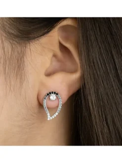 ENGELSRUFER Ohrschmuck-Ohrstecker Tropfen Silber Zirkonia Grau ERE-YIYABAL-ZI