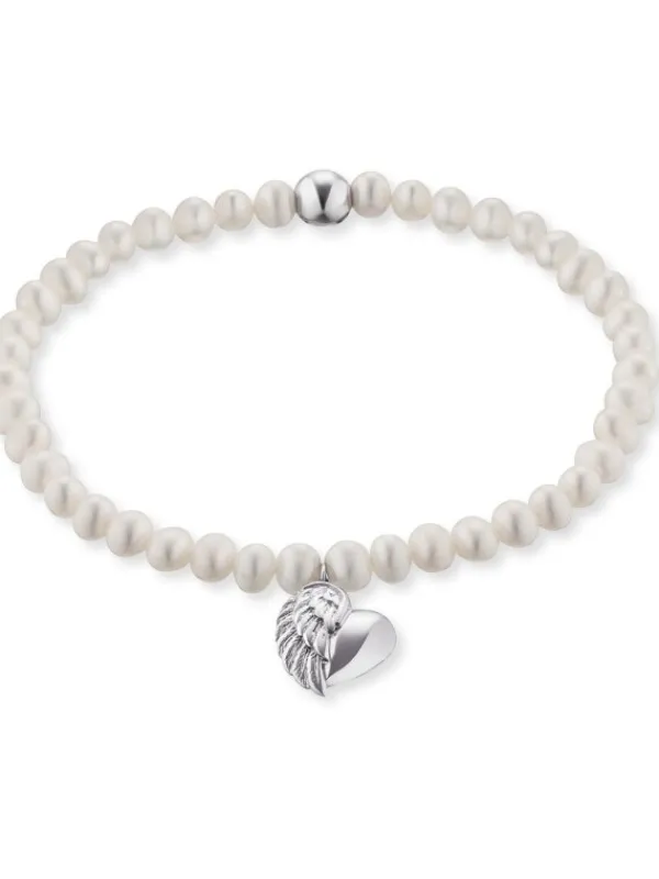 ENGELSRUFER Armbänder-Strecharmband Herzflügel Süßwasserperle ERB-HEARTWING-PE