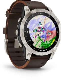 GARMIN Smartwatches | Damenuhren-D2™ Mach 1, 47mm, Aviator Smartwatch Lederband 010-02582-55