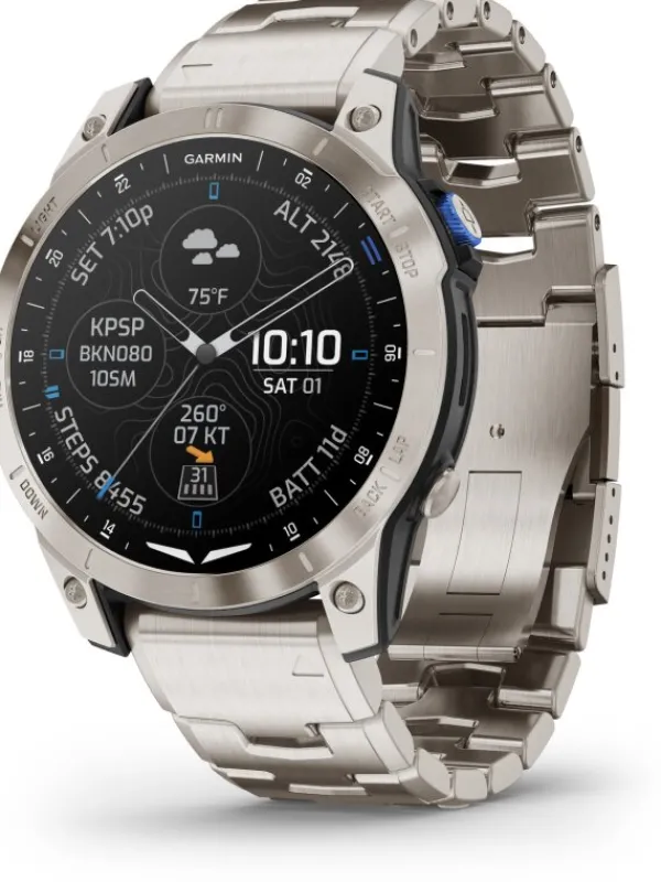 GARMIN Smartwatches | Herrenuhren-D2™ Mach 1, 47mm, Aviator Smartwatch Titanium Armband 010-02582-51