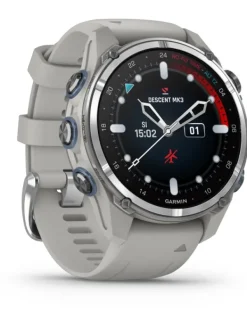 GARMIN Smartwatches | Herrenuhren-Descent™ Mk3 - 43mm Edelstahl mit Silikonarmband 010-02753-04