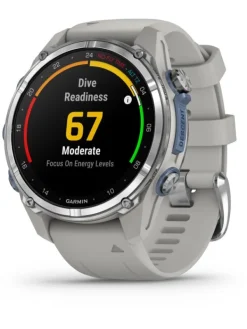 GARMIN Smartwatches | Herrenuhren-Descent™ Mk3 - 43mm Edelstahl mit Silikonarmband 010-02753-04