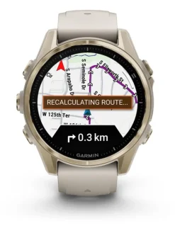 GARMIN Smartwatches | Herrenuhren-fēnix® 8 - 43 mm AMOLED Sapphire Nebelgrau/Softgold 010-02903-11
