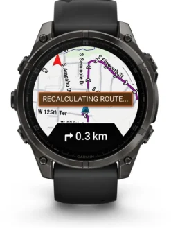 GARMIN Smartwatches | Herrenuhren-fēnix® 8 - 47 mm AMOLED Sapphire Schwarz/Carbongrau Titan DLC 010-02904-21