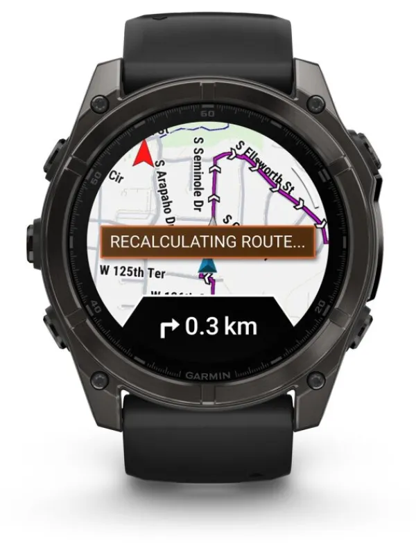 GARMIN Smartwatches | Herrenuhren-fēnix® 8 - 51 mm AMOLED Sapphire Schwarz/Carbongrau Titan DLC 010-02905-21