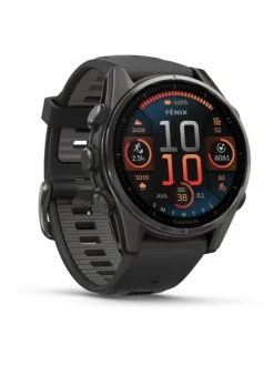 GARMIN Smartwatches | Herrenuhren-fēnix® 8 - 43 mm AMOLED Sapphire Schwarz/Carbongrau Titan 010-02903-21