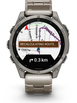 GARMIN Smartwatches | Herrenuhren-fēnix® 8 - 47 mm AMOLED Sapphire Graphit/Titanium Titan mit Titanarmband 010-02904-40