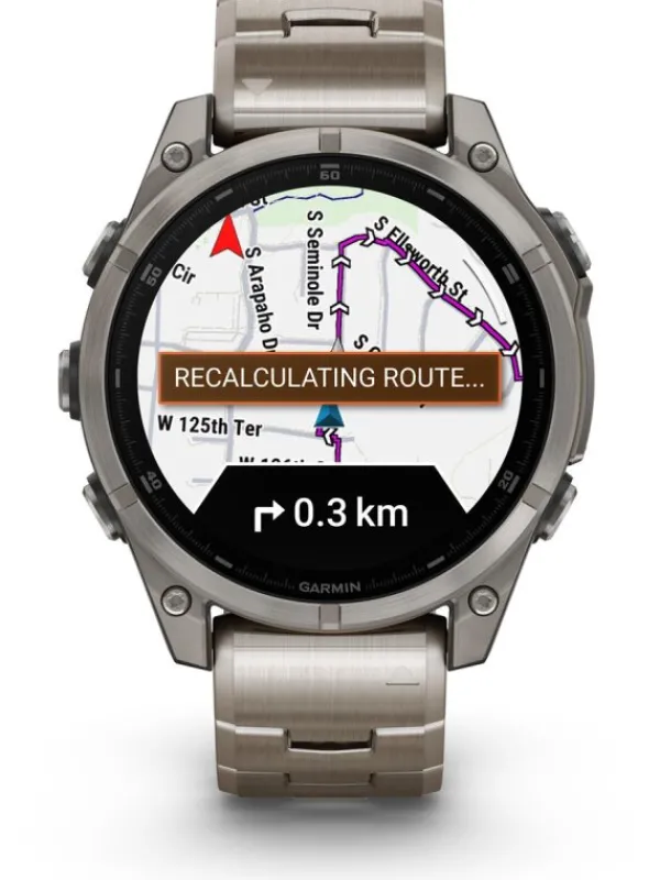 GARMIN Smartwatches | Herrenuhren-fēnix® 8 - 47 mm AMOLED Sapphire Graphit/Titanium Titan mit Titanarmband 010-02904-40