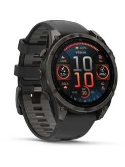 GARMIN Smartwatches | Herrenuhren-fēnix® 8 - 47 mm AMOLED Sapphire Schwarz/Carbongrau Titan DLC 010-02904-21