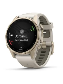 GARMIN Smartwatches | Herrenuhren-fēnix® 8 - 43 mm AMOLED Sapphire Nebelgrau/Softgold 010-02903-11