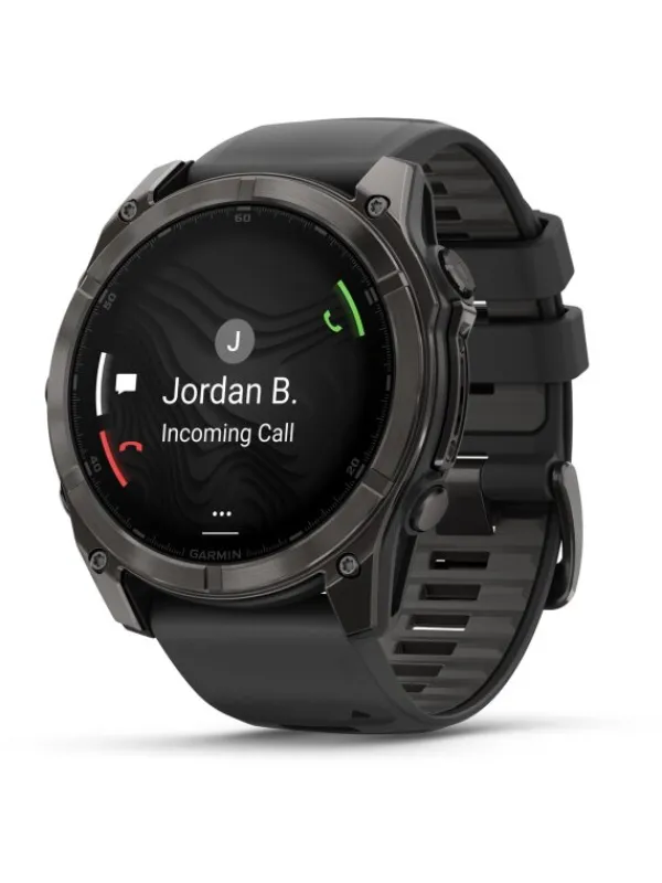GARMIN Smartwatches | Herrenuhren-fēnix® 8 - 51 mm AMOLED Sapphire Schwarz/Carbongrau Titan DLC 010-02905-21