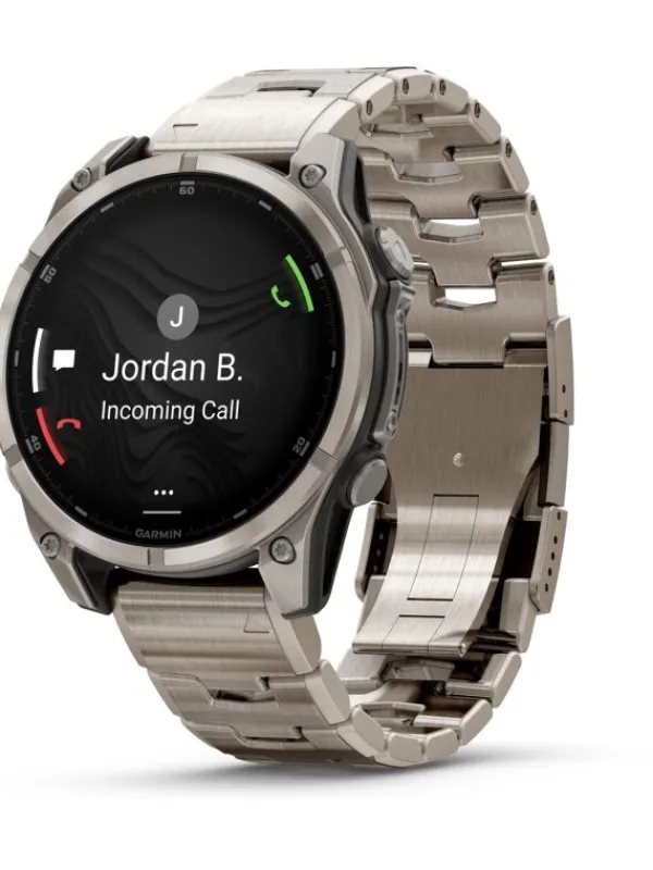 GARMIN Smartwatches | Herrenuhren-fēnix® 8 - 47 mm AMOLED Sapphire Graphit/Titanium Titan mit Titanarmband 010-02904-40