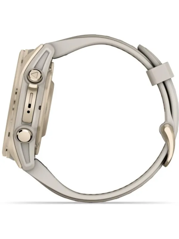 GARMIN Smartwatches | Herrenuhren-fēnix® 8 - 43 mm AMOLED Sapphire Nebelgrau/Softgold 010-02903-11