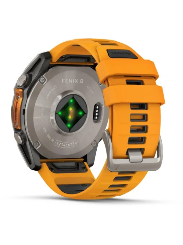 GARMIN Smartwatches | Damenuhren-fēnix® 8 - 51 mm AMOLED Sapphire Graphit/Titanium Titan 010-02905-11