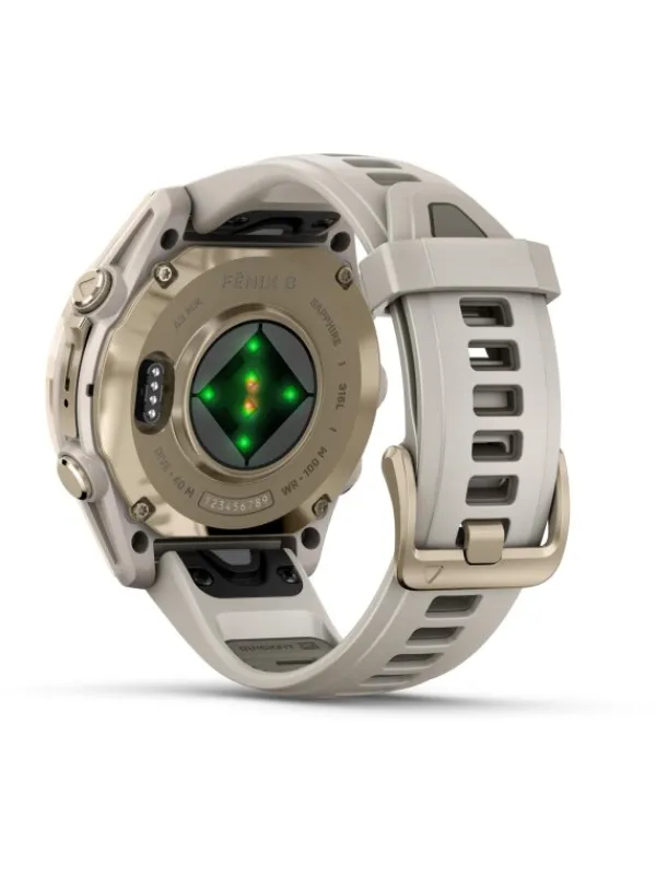 GARMIN Smartwatches | Herrenuhren-fēnix® 8 - 43 mm AMOLED Sapphire Nebelgrau/Softgold 010-02903-11