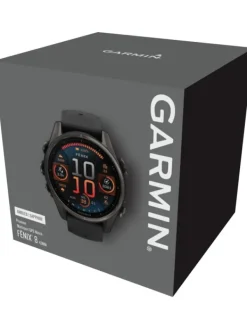 GARMIN Smartwatches | Herrenuhren-fēnix® 8 - 43 mm AMOLED Sapphire Schwarz/Carbongrau Titan 010-02903-21