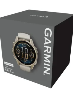 GARMIN Smartwatches | Herrenuhren-fēnix® 8 - 43 mm AMOLED Sapphire Nebelgrau/Softgold 010-02903-11