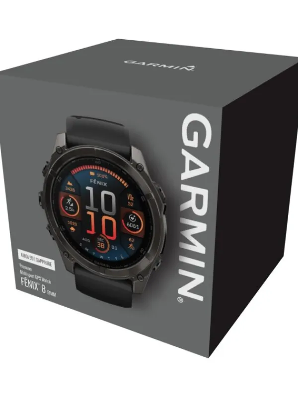 GARMIN Smartwatches | Herrenuhren-fēnix® 8 - 51 mm AMOLED Sapphire Schwarz/Carbongrau Titan DLC 010-02905-21