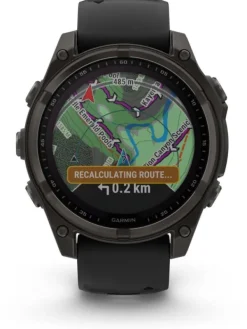 GARMIN Smartwatches | Herrenuhren-fēnix® 8 - 47 mm Solar Sapphire Graphit/Carbongrau Titan DLC 010-02906-11
