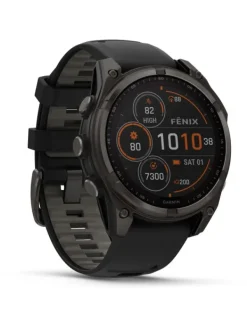 GARMIN Smartwatches | Herrenuhren-fēnix® 8 - 47 mm Solar Sapphire Graphit/Carbongrau Titan DLC 010-02906-11