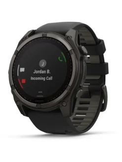 GARMIN Smartwatches | Herrenuhren-fēnix® 8 - 51 mm Solar Sapphire Graphit/Carbongrau Titan DLC 010-02907-11