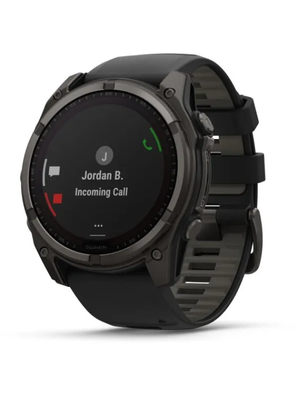 GARMIN Smartwatches | Herrenuhren-fēnix® 8 - 51 mm Solar Sapphire Graphit/Carbongrau Titan DLC 010-02907-11