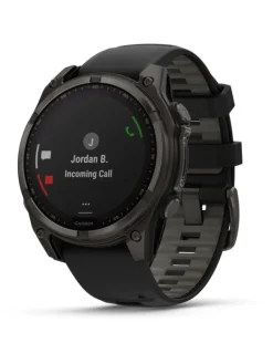 GARMIN Smartwatches | Herrenuhren-fēnix® 8 - 47 mm Solar Sapphire Graphit/Carbongrau Titan DLC 010-02906-11