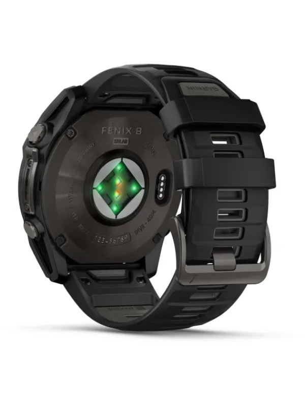 GARMIN Smartwatches | Herrenuhren-fēnix® 8 - 51 mm Solar Sapphire Graphit/Carbongrau Titan DLC 010-02907-11