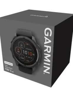 GARMIN Smartwatches | Herrenuhren-fēnix® 8 - 51 mm Solar Sapphire Graphit/Carbongrau Titan DLC 010-02907-11
