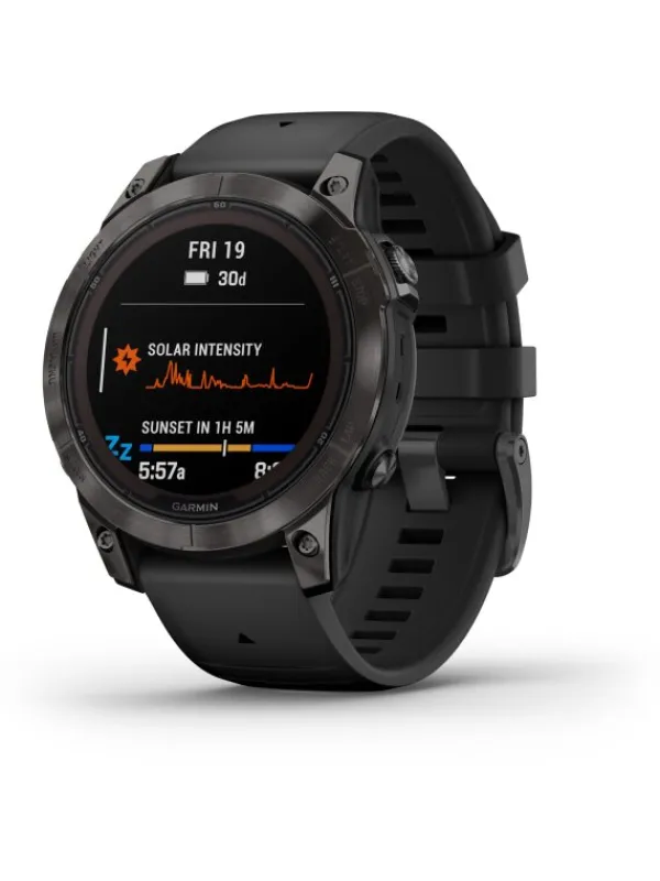 GARMIN Smartwatches | Herrenuhren-FĒNIX® 7 Pro – 47mm - Sapphire Solar Edition, Schwarz/Carbongrau Titan 010-02777-11