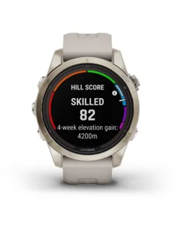 GARMIN Herrenuhren | Damenuhren-FĒNIX® 7S Pro - 42mm – Sapphire Solar Edition, Beige/Softgold Silikon 010-02776-15