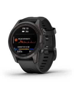 GARMIN Herrenuhren | Damenuhren-FĒNIX® 7S Pro - 42mm – Sapphire Solar Edition, Schwarz/Carbongrau Titan 010-02776-11
