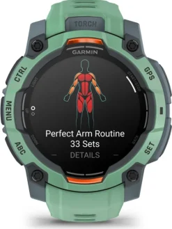 GARMIN Damenuhren-Instinct® 3 AMOLED - 45 mm, Twilight/Neo Tropic, limitiert, mit Silikon-Wechselarmband 22 mm Neo Tropic 010-02936-01