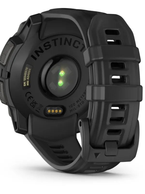 GARMIN Herrenuhren | Damenuhren-Instinct® 3 AMOLED - 45 mm, Schwarz, mit Silikon-Wechselarmband 22 mm Schwarz 010-02936-00