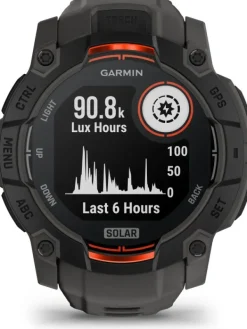 GARMIN Herrenuhren | Damenuhren-Instinct® 3 Solar - 50 mm, Kohle/Schwarz, mit Silikon-Wechselarmband 26 mm Kohle 010-02935-00