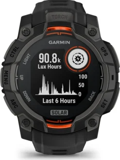 GARMIN Herrenuhren | Damenuhren-Instinct® 3 Solar - 45 mm, Schwarz, mit Silikon-Wechselarmband 22 mm Schwarz 010-02934-00