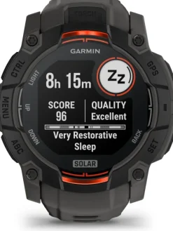 GARMIN Herrenuhren | Damenuhren-Instinct® 3 Solar - 50 mm, Kohle/Schwarz, mit Silikon-Wechselarmband 26 mm Kohle 010-02935-00