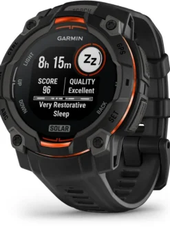 GARMIN Herrenuhren | Damenuhren-Instinct® 3 Solar - 45 mm, Schwarz, mit Silikon-Wechselarmband 22 mm Schwarz 010-02934-00