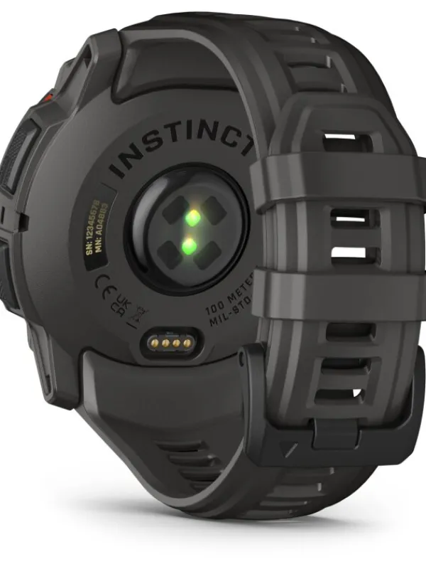 GARMIN Herrenuhren | Damenuhren-Instinct® 3 Solar - 50 mm, Kohle/Schwarz, mit Silikon-Wechselarmband 26 mm Kohle 010-02935-00