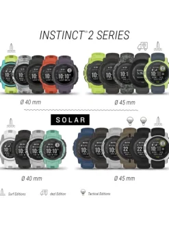 GARMIN Herrenuhren | Damenuhren-Instinct® 2S Solar schiefergrau, 40mm, Silikonband 010-02564-00