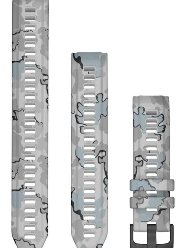 GARMIN Uhrenarmbänder-Original Instinct® 2S-Wechselarmband 20 mm, Silikon, Dunstgrau Camo, 3-teilig, Schließe - Edelstahl schwarz 010-13104-04